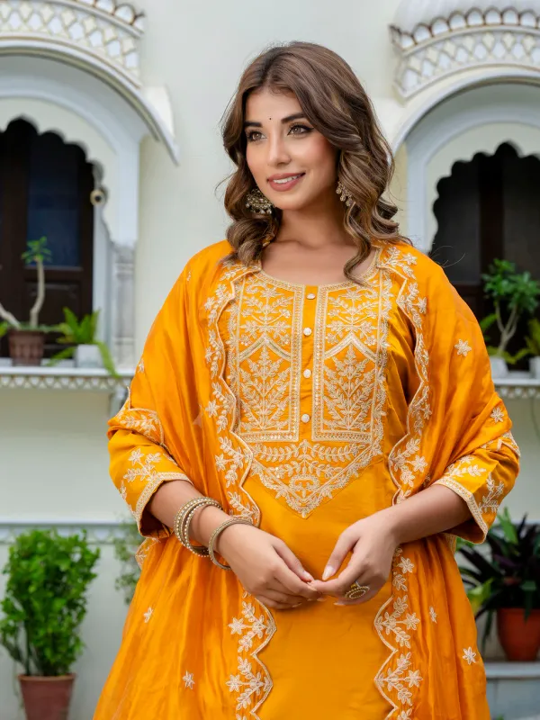 Floral_Embroidered_Silk_Round_Neck_Kurta_Trouser_&_Dupatta_Set
