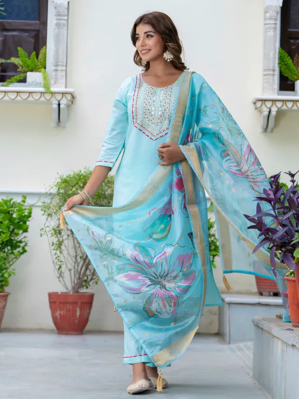 Floral_Embroidered_Silk_Round_Neck_Kurta_Trouser_&_Dupatta_Set