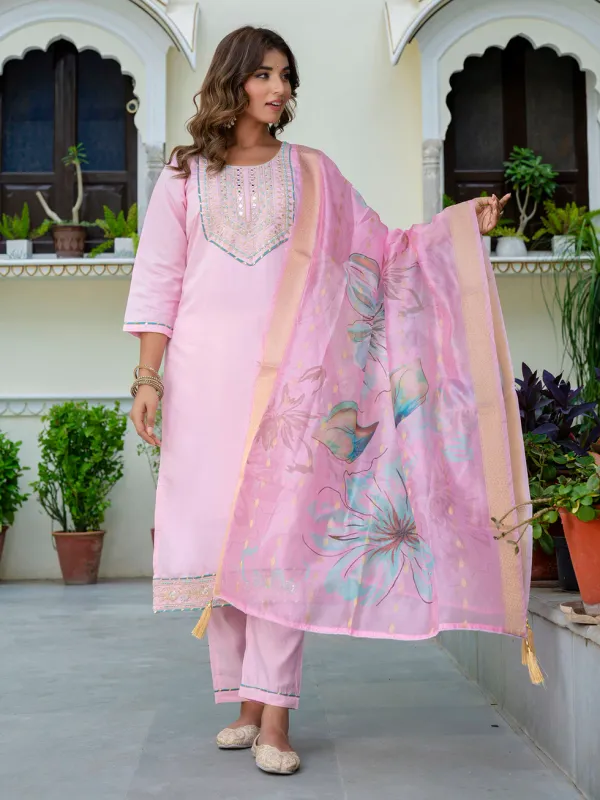 Floral_Embroidered_Silk_Round_Neck_Kurta_Trouser_&_Dupatta_Set