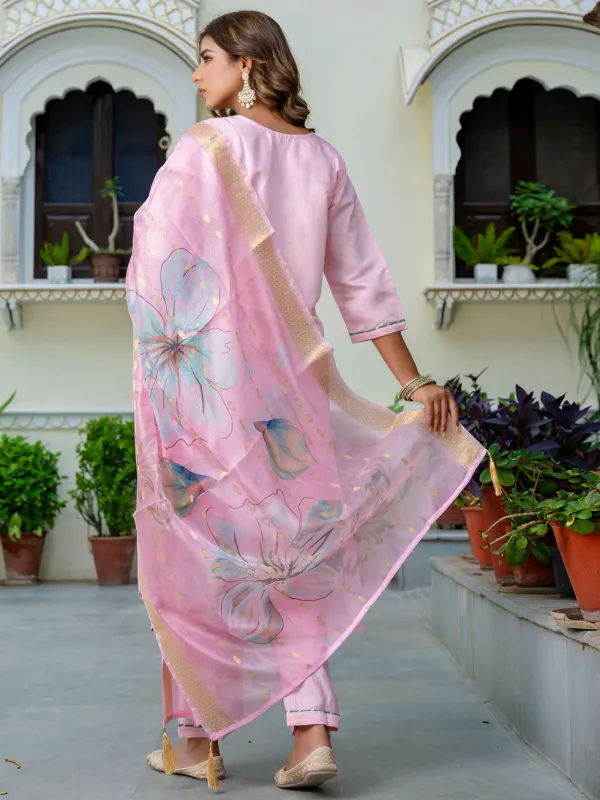 Floral_Embroidered_Silk_Round_Neck_Kurta_Trouser_&_Dupatta_Set