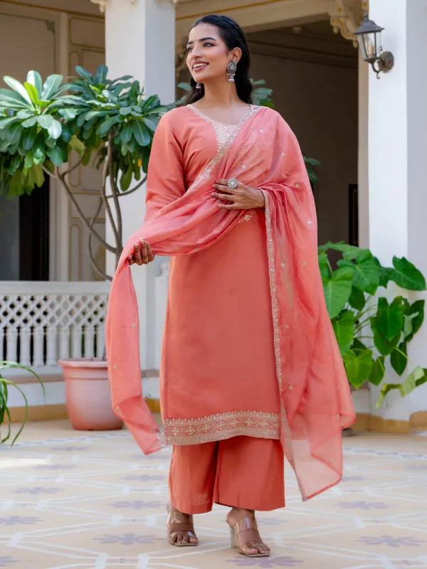 Floral_Embroidered_Silk_Round_Neck_Kurta_Trouser_&_Dupatta_Set