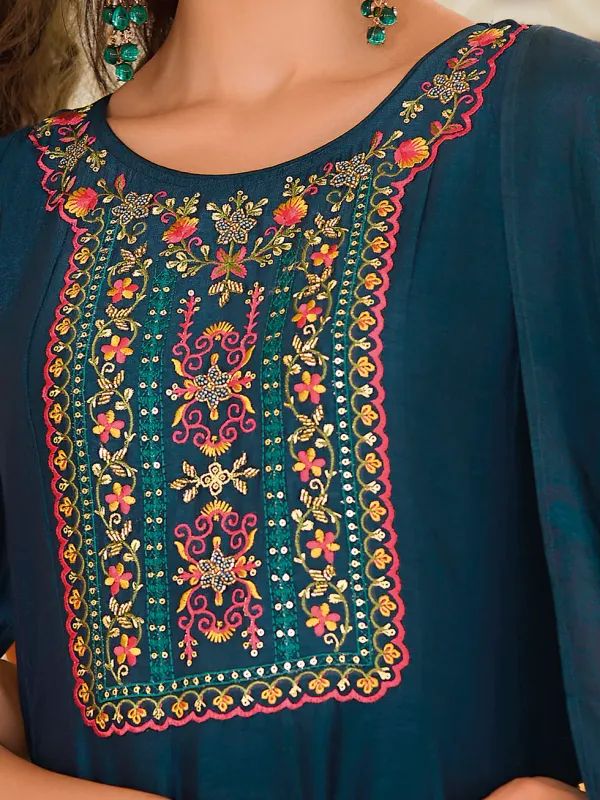 Floral_Embroidered_Silk_Round_Neck_Kurta_Trouser_&_Dupatta_Set