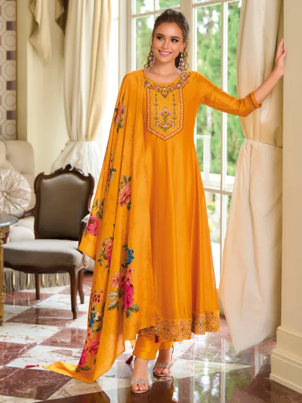 Floral_Embroidered_Silk_Round_Neck_Kurta_Trouser_&_Dupatta_Set