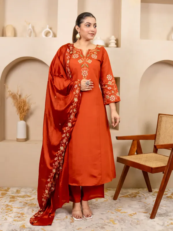 Floral_Embroidered_Silk_Round_Neck_Kurta_Trouser_&_Dupatta_Set