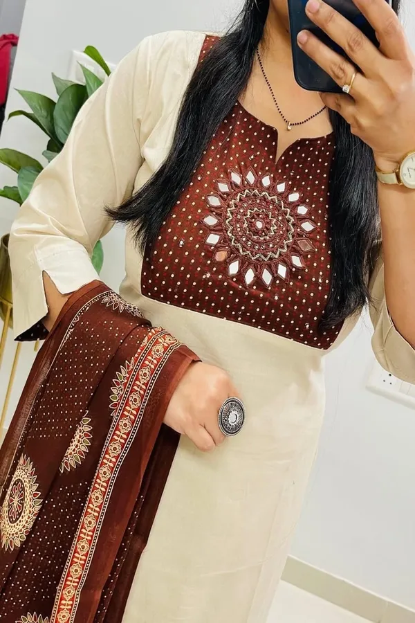 Women's_Premium_Mirror_Embroidered_Pure_Cotton_Kurta_Pant_Dupatta_Set