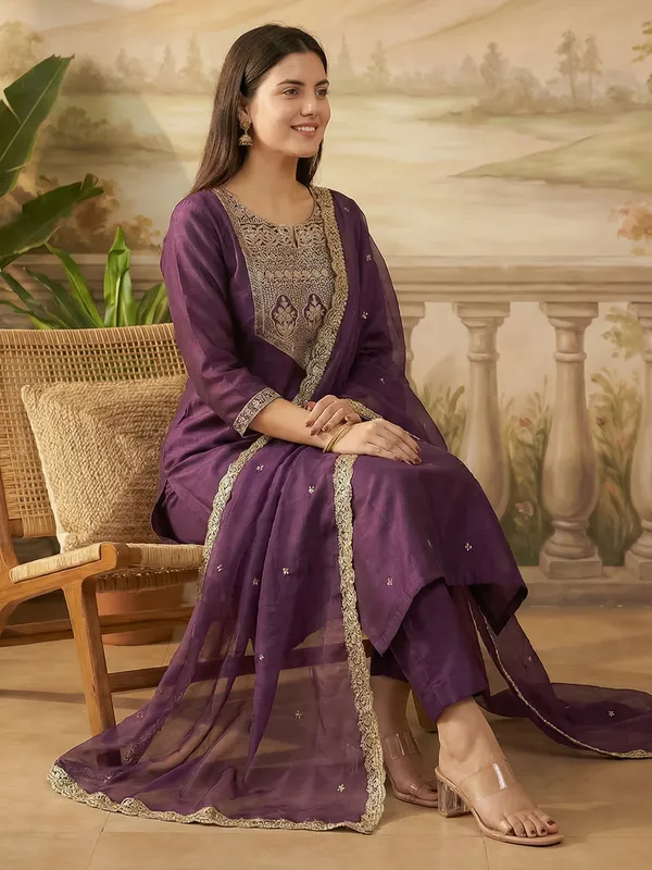 Purple_Embroidered_Liva_Kurta_Trouser_Dupatta_Set