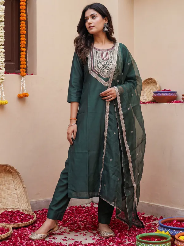 Green_Embroidered_Liva_Kurta_Trouser_Dupatta_Set