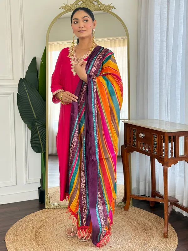 Pink_Silk_Blend_Embroidered_Kurta_Trouser_Dupatta_Set