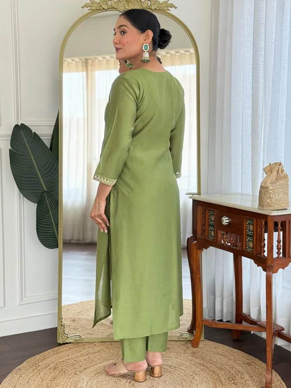 Green_Embroidered_Straight_Kurta_Trousers_With_Dupatta_Set