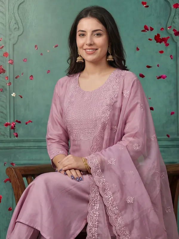Pink_Embroidered_Silk_Blend_Kurta_Trouser_Dupatta_Set