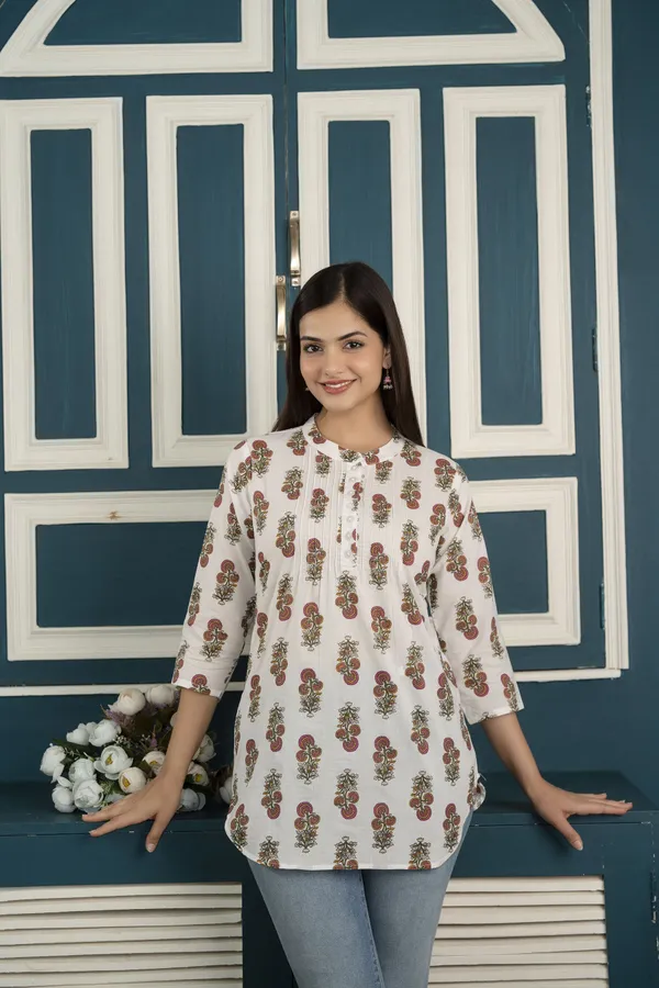 Off_White__Pure_Cotton_Printed_Tunic_For_Women