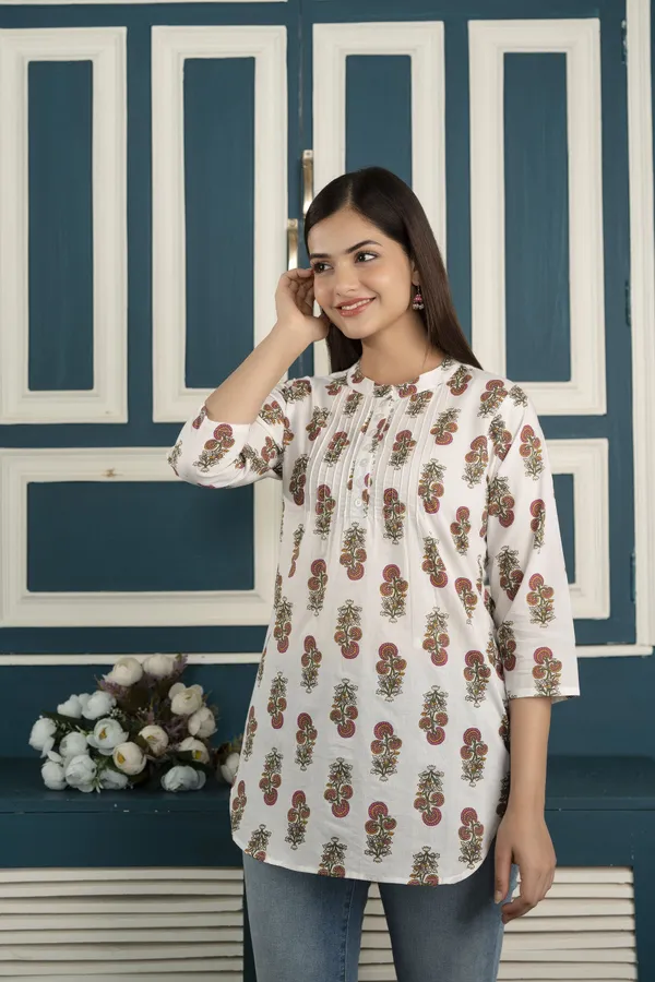Off_White__Pure_Cotton_Printed_Tunic_For_Women