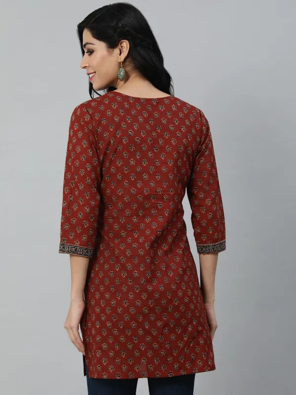 Maroon__Pure_Cotton_Printed_Tunic_For_Women