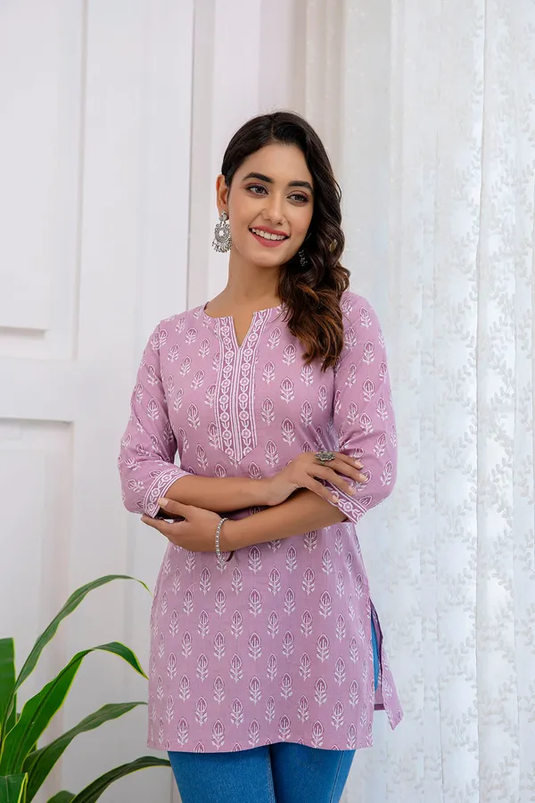 Purple__Pure_Cotton_Printed_Tunic_For_Women