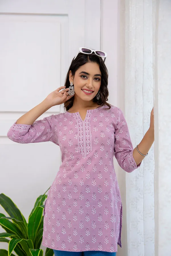 Purple__Pure_Cotton_Printed_Tunic_For_Women
