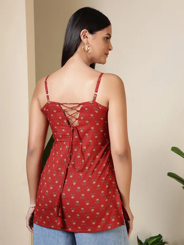 Maroon__Pure_Cotton_Printed_Tunic_For_Women