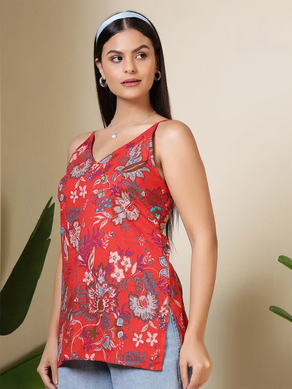 Maroon__Pure_Cotton_Printed_Tunic_For_Women