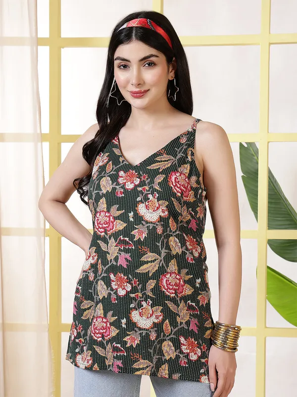 Green__Pure_Cotton_Printed_Tunic_For_Women