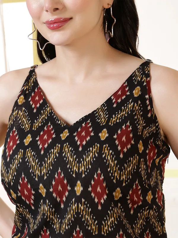 Black__Pure_Cotton_Printed_Tunic_For_Women