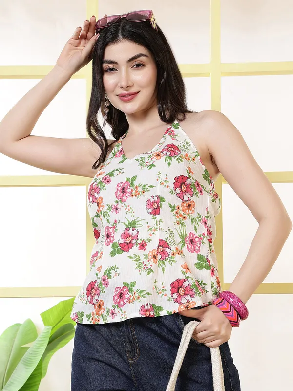White__Pure_Cotton_Printed_Tunic_For_Women