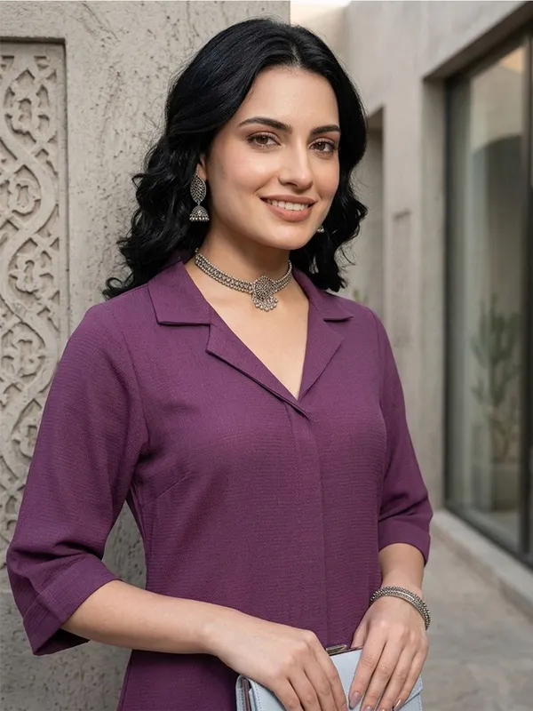 Mauve_Floral_Printed_Viscose_Rayon_Kurta_Trouser_Set