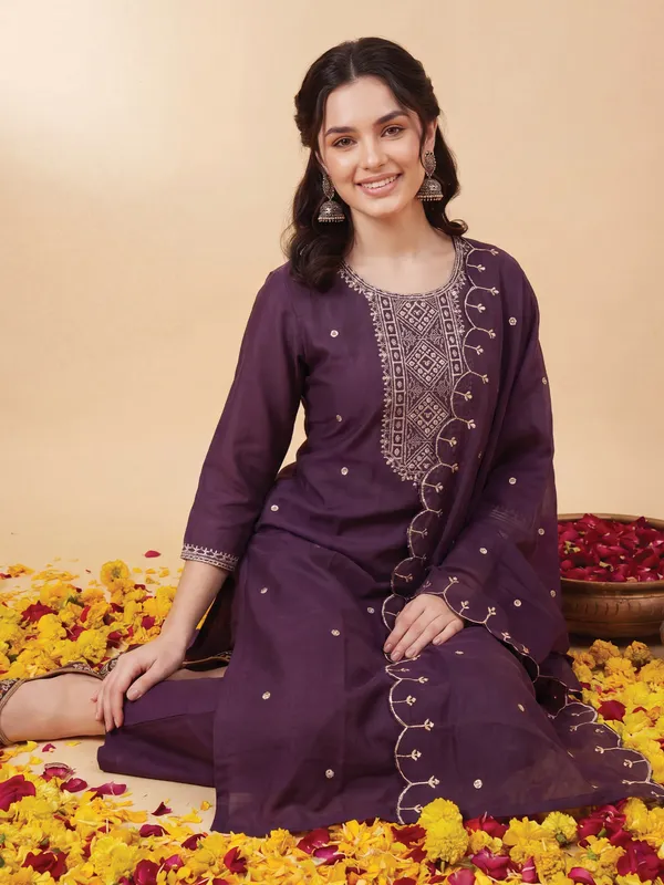 Purple_Embroidered_Straight_Kurta_Trousers_With_Dupatta_Set