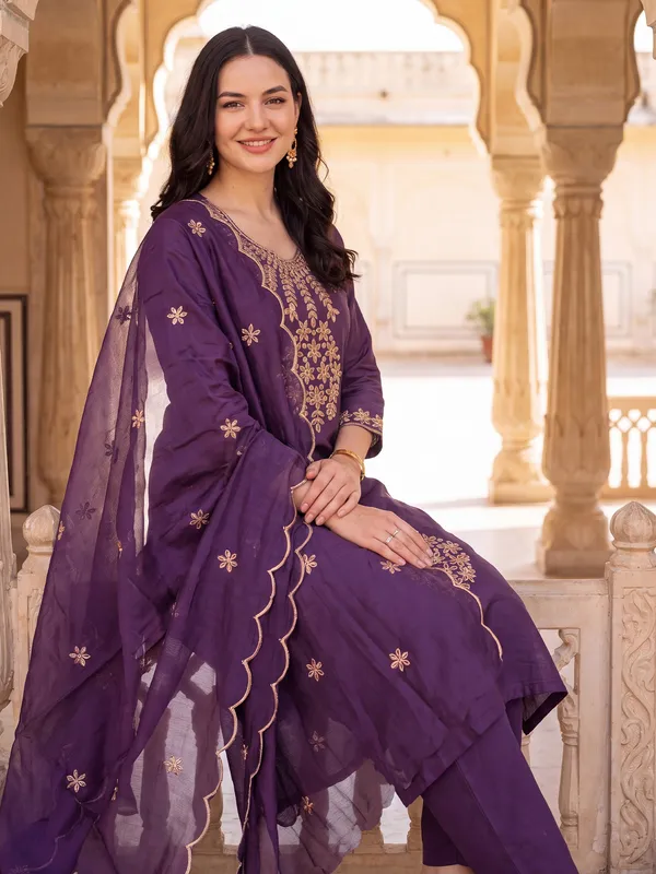 Purple_Embroidered_Straight_Kurta_Trousers_With_Dupatta_Set