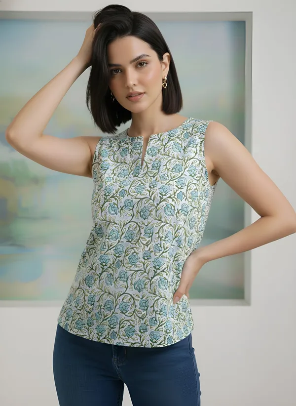 Grey_Pure_Cotton_Printed_Top_For_Women
