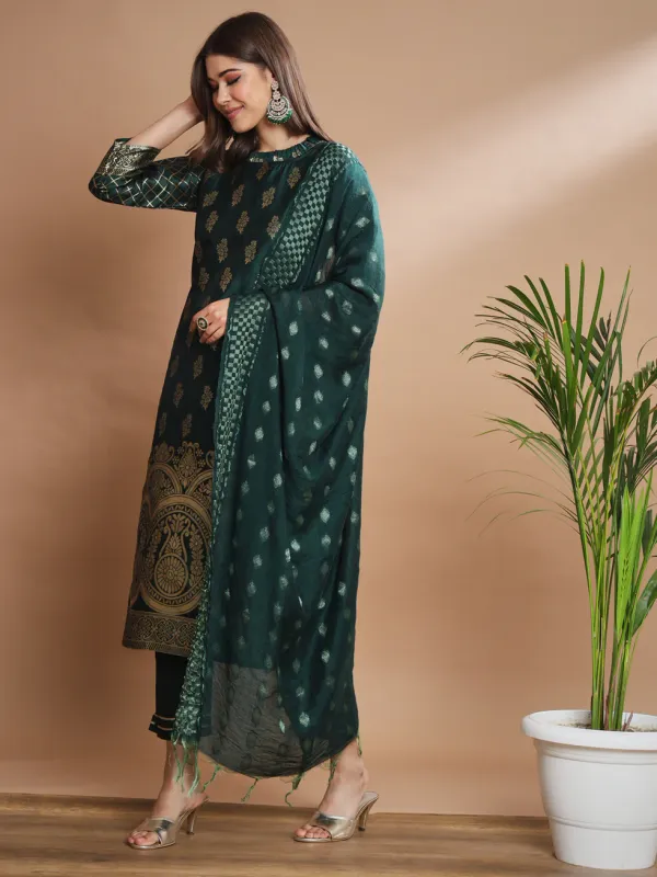 Floral_Printed_Cotton_Silk_Round_Neck_Kurta_Trouser_&_Dupatta_Set