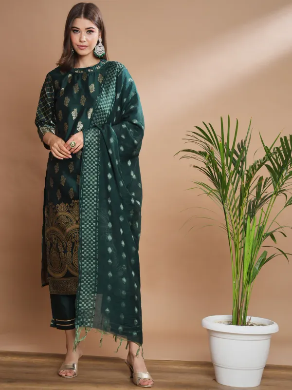 Floral_Printed_Cotton_Silk_Round_Neck_Kurta_Trouser_&_Dupatta_Set