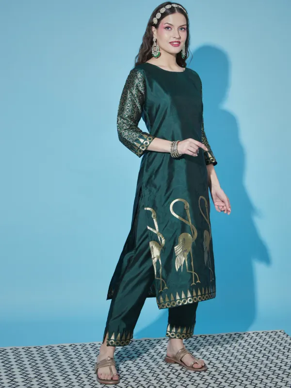 Floral_Printed_Cotton_Silk_Round_Neck_Kurta_Trouser_&_Dupatta_Set
