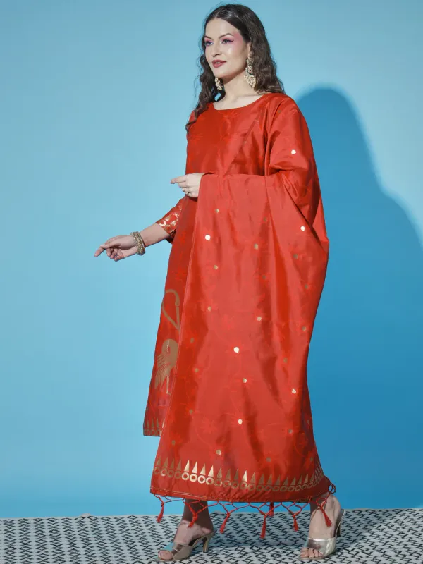 Floral_Printed_Cotton_Silk_Round_Neck_Kurta_Trouser_&_Dupatta_Set