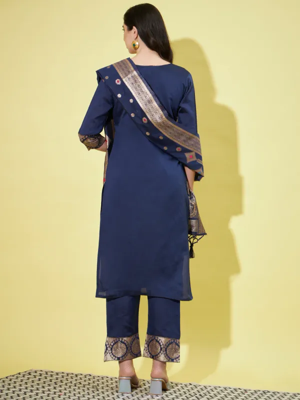 Floral_Printed_Silk_Blend_Round_Neck_Kurta_Trouser_&_Dupatta_Set