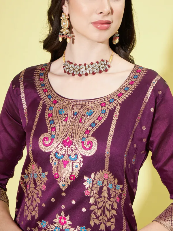 Floral_Printed_Silk_Blend_Round_Neck_Kurta_Trouser_&_Dupatta_Set