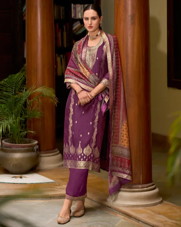 Floral_Embroidered_Silk_Blend_Round_Neck_Kurta_Trouser_&_Dupatta_Set