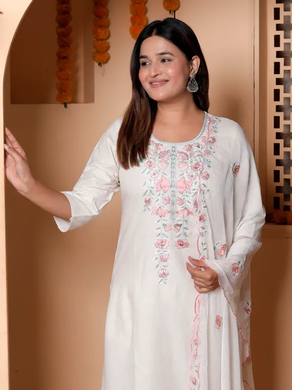 Floral_Embroidered_Cotton_Round_Neck_Kurta_Trouser_&_Dupatta_Set