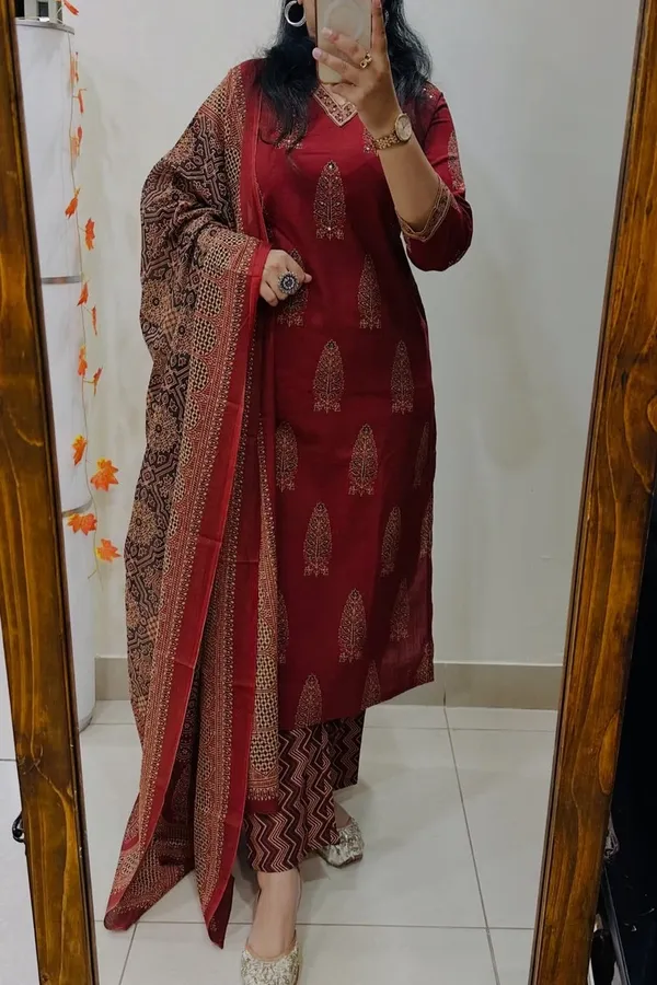 Women's_Premium_Hand_Worked_Pure_Cotton_Kurta_Pant_Dupatta_Set