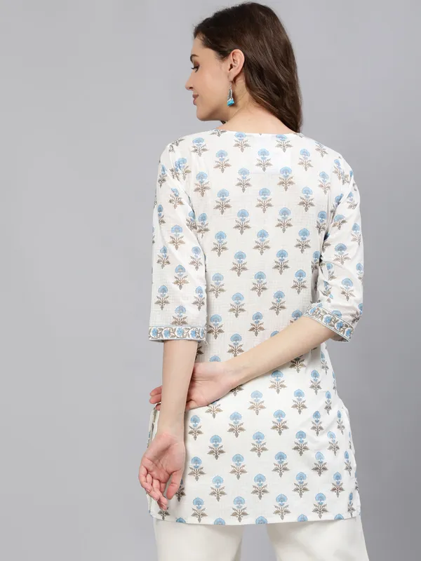 Off_White__Pure_Cotton_Printed_Tunic_For_Women