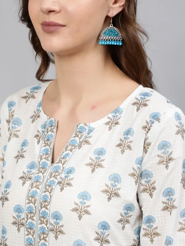 Off_White__Pure_Cotton_Printed_Tunic_For_Women