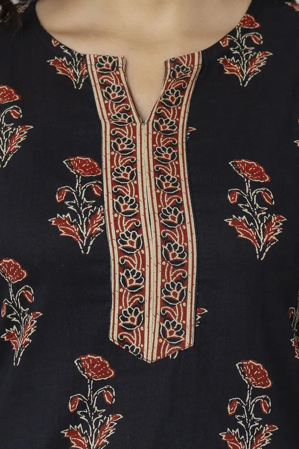 Black__Pure_Cotton_Printed_Tunic_For_Women