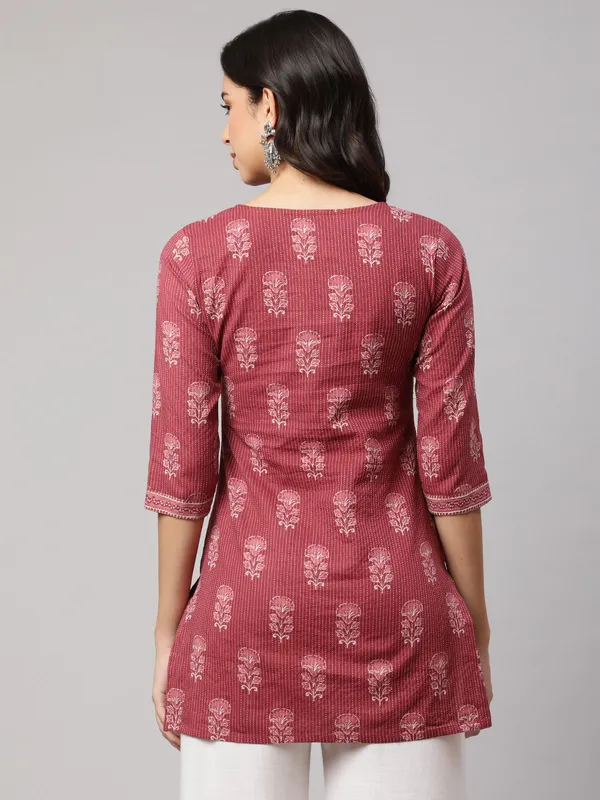 Mauve__Pure_Cotton_Printed_Tunic_For_Women