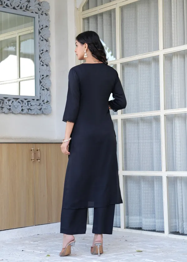 Black_Floral_Printed_Pure_Cotton_Kurta_Set_For_Women