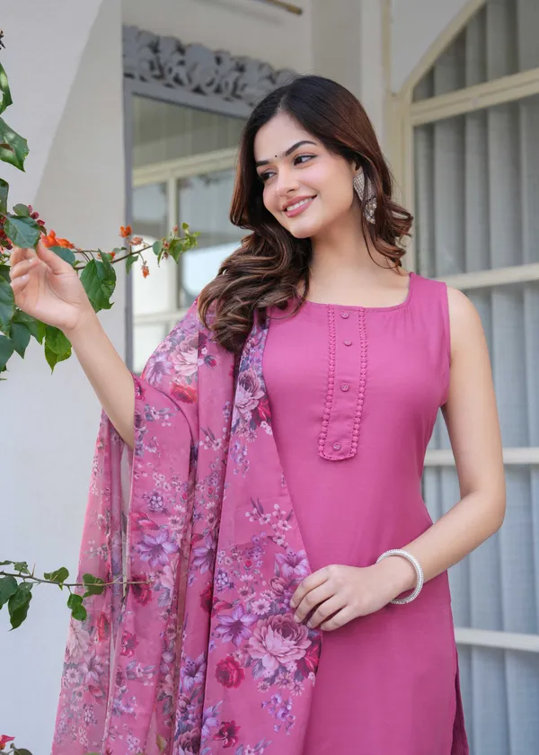 Mauve_Solid_Pure_Cotton_Kurta_Set_For_Women