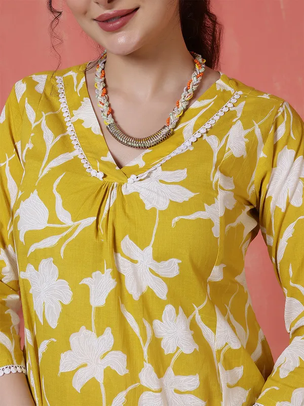 Yellow_Printed_Cotton_Co-ord_Set_for_Women