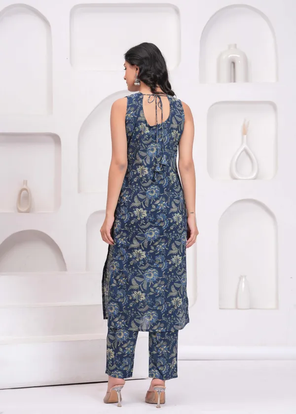 Blue_Floral_Printed_Pure_Cotton_Kurta_Set_For_Women