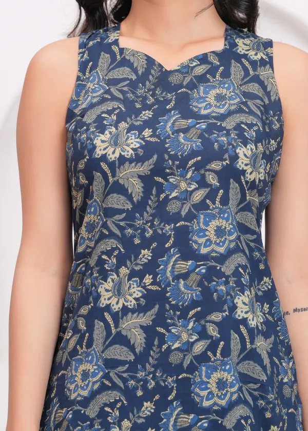 Blue_Floral_Printed_Pure_Cotton_Kurta_Set_For_Women