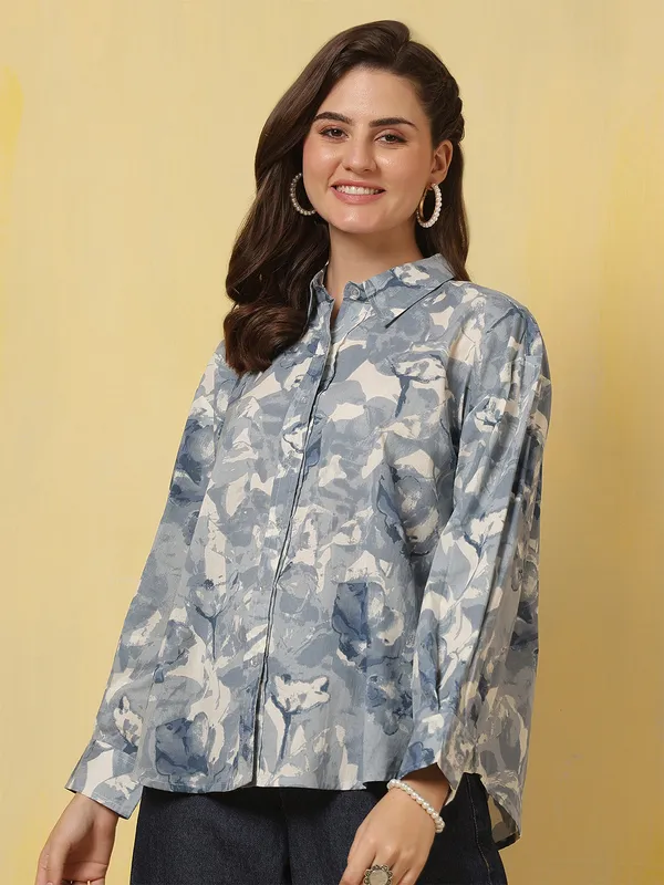 Blue_Pure_Cotton_Printed_Top_For_Women