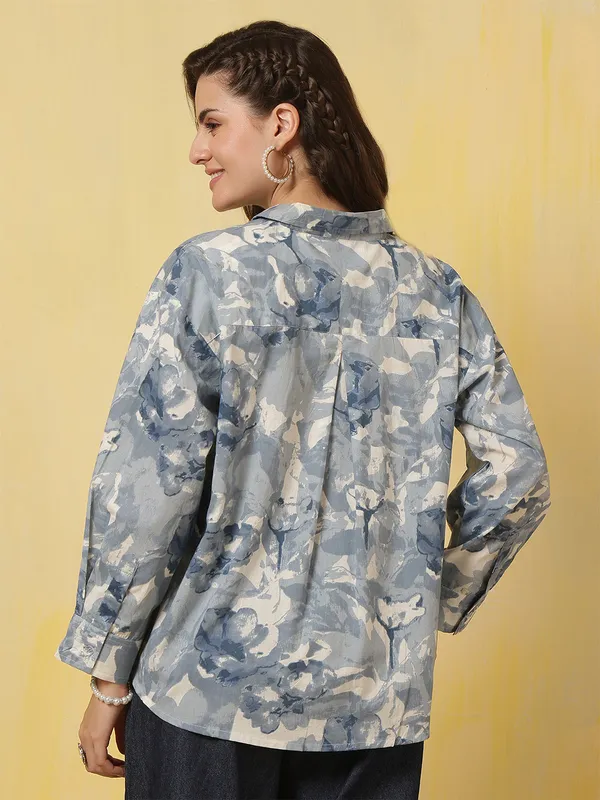 Blue_Pure_Cotton_Printed_Top_For_Women