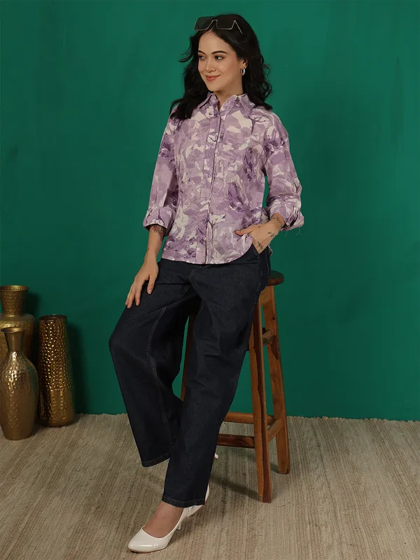 Purple_Pure_Cotton_Printed_Top_For_Women