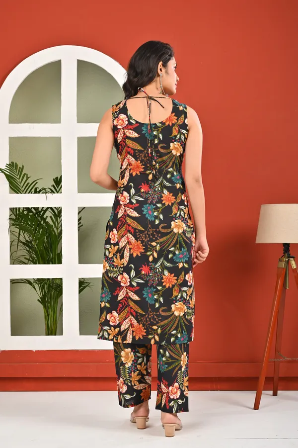 Black_Floral_Printed_Pure_Cotton_Kurta_Set_For_Women